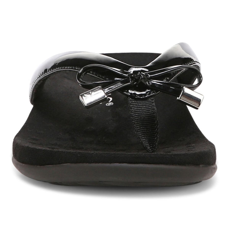 Schwarze Vionic Bella Zehenstegsandale