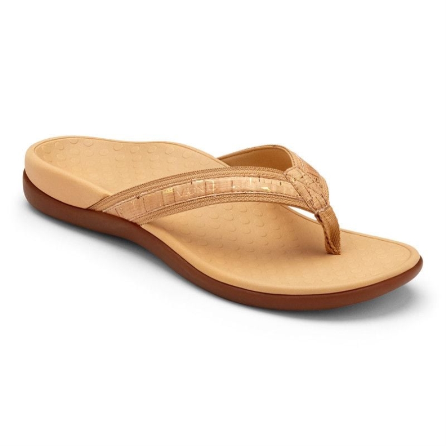 Vionic Gold Cork Tide Ii Sandale Mit Zehensteg
