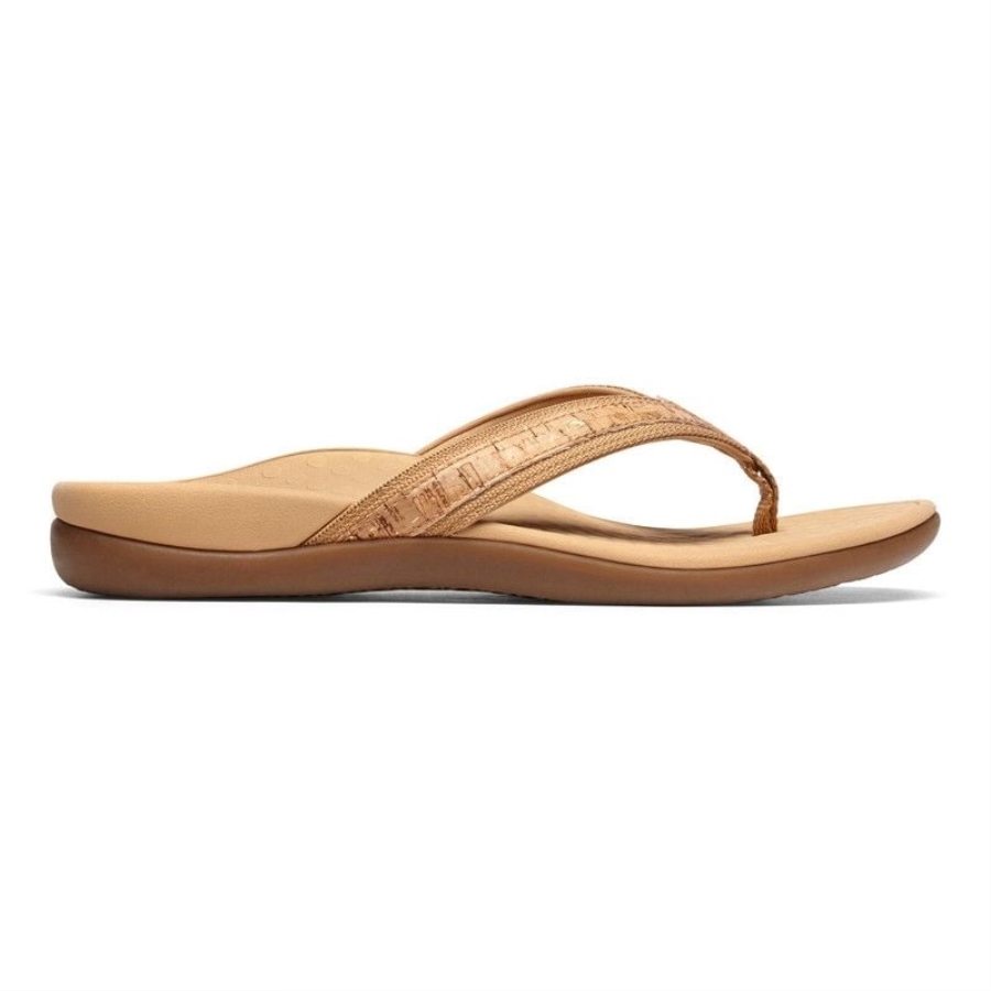 Vionic Gold Cork Tide Ii Sandale Mit Zehensteg