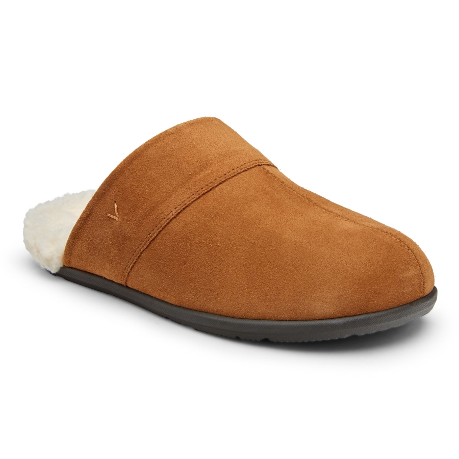 Vionic Alfons Pantoffel Aus Toffeefarbenem Wildleder