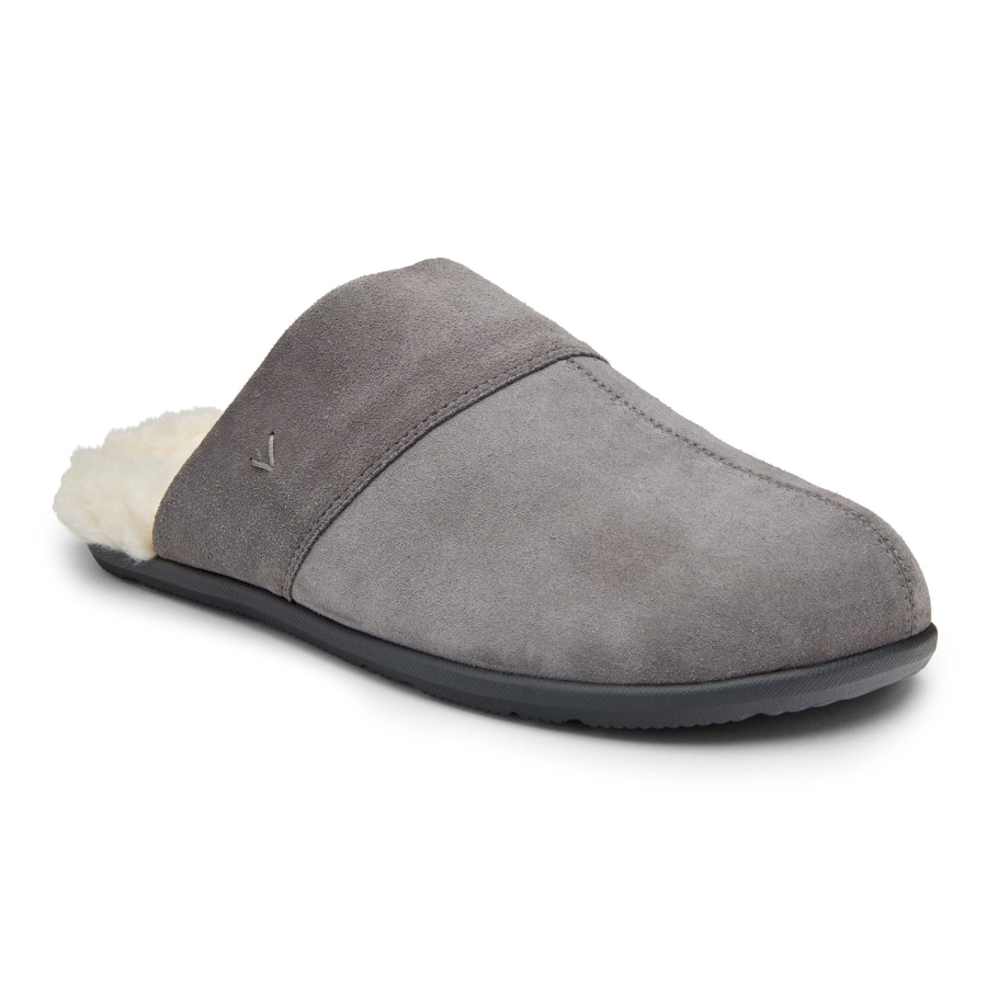 Vionic Anthrazit Wildleder Alfons Mule Pantoffel