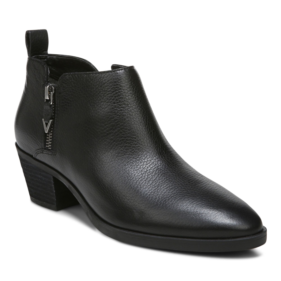 Cecily Stiefelette Vionic Schwarzes Leder