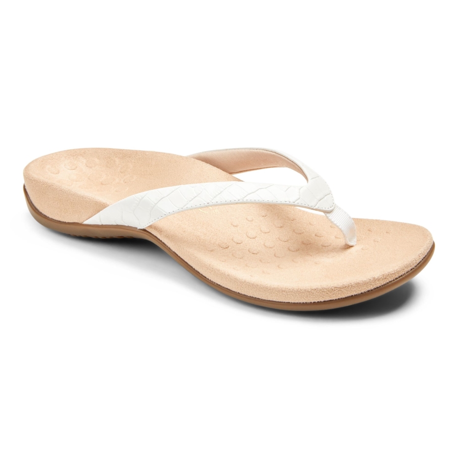 Dillon Zehensteg Sandale Weiß Croc Vionic