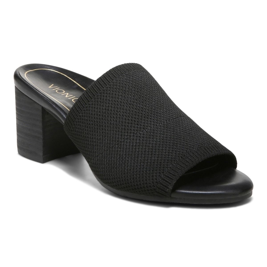 Vionic Schwarze Sandale Mit Fleur-Absatz