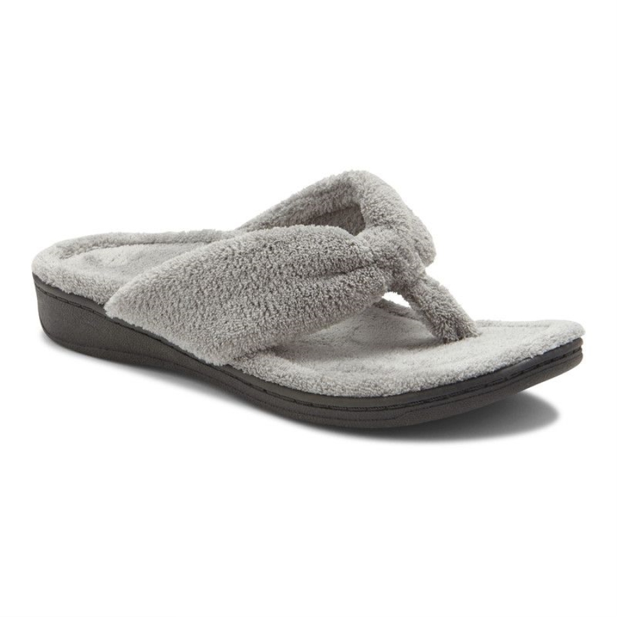 Gracie Zehenstegslipper Hellgrau Vionic