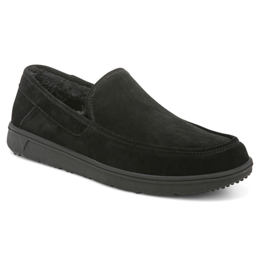 Vionic Gustavo Slipper Aus Schwarzem Wildleder