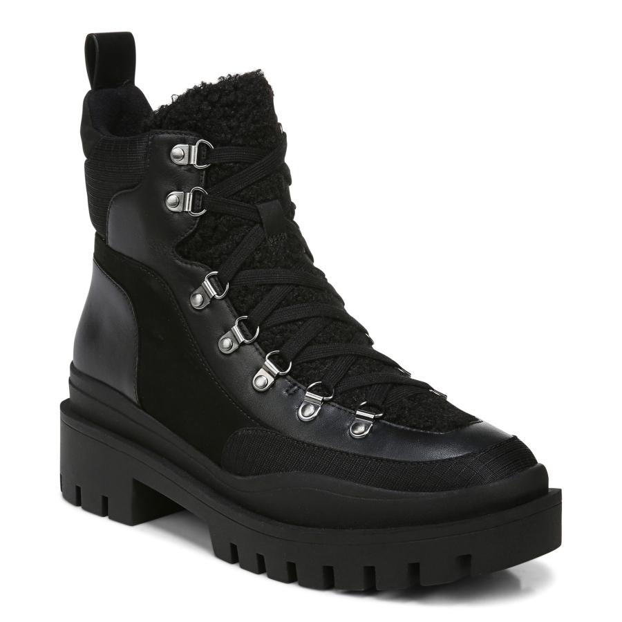 Vionic Jaxen-Stiefel Aus Schwarzem Leder Mit Lammfell