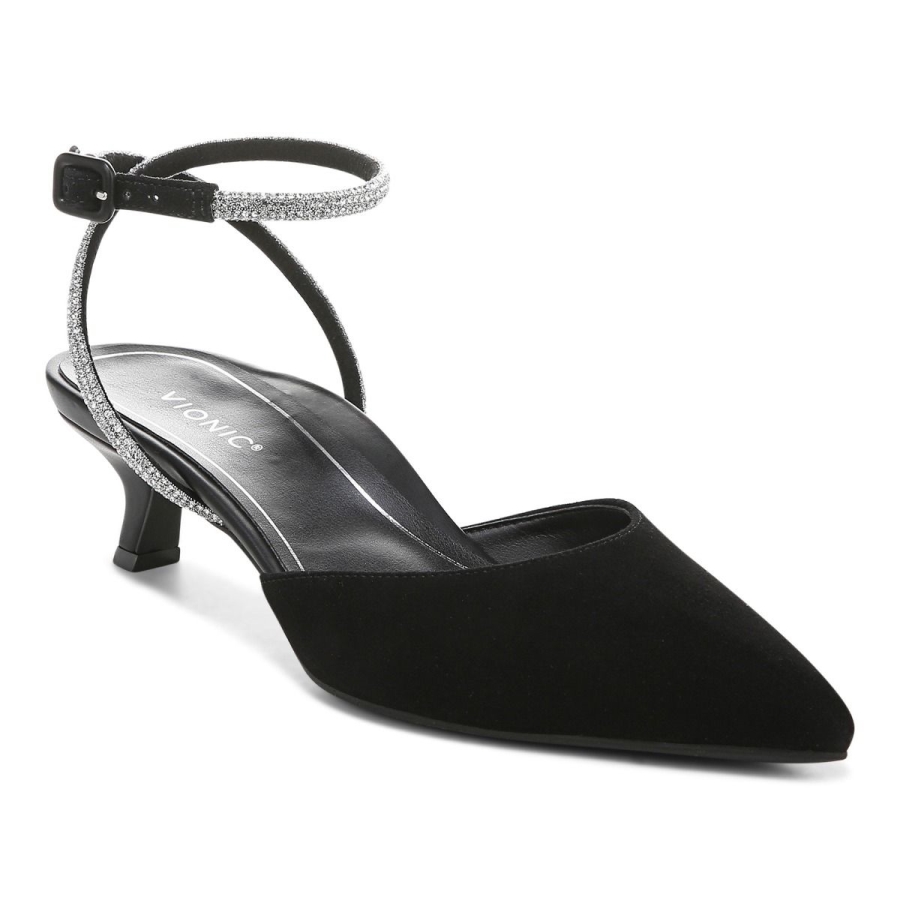 Vionic Jacynda Kitten Heel Aus Schwarzem Wildleder