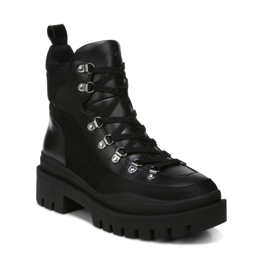 Vionic Jaxen Boot Schwarz Leder Textil
