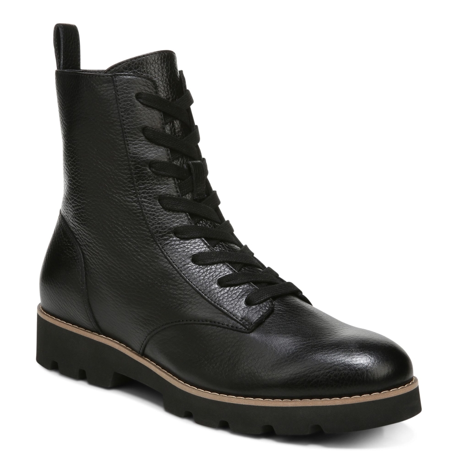 Lani Schnürboot Vionic Schwarzes Leder