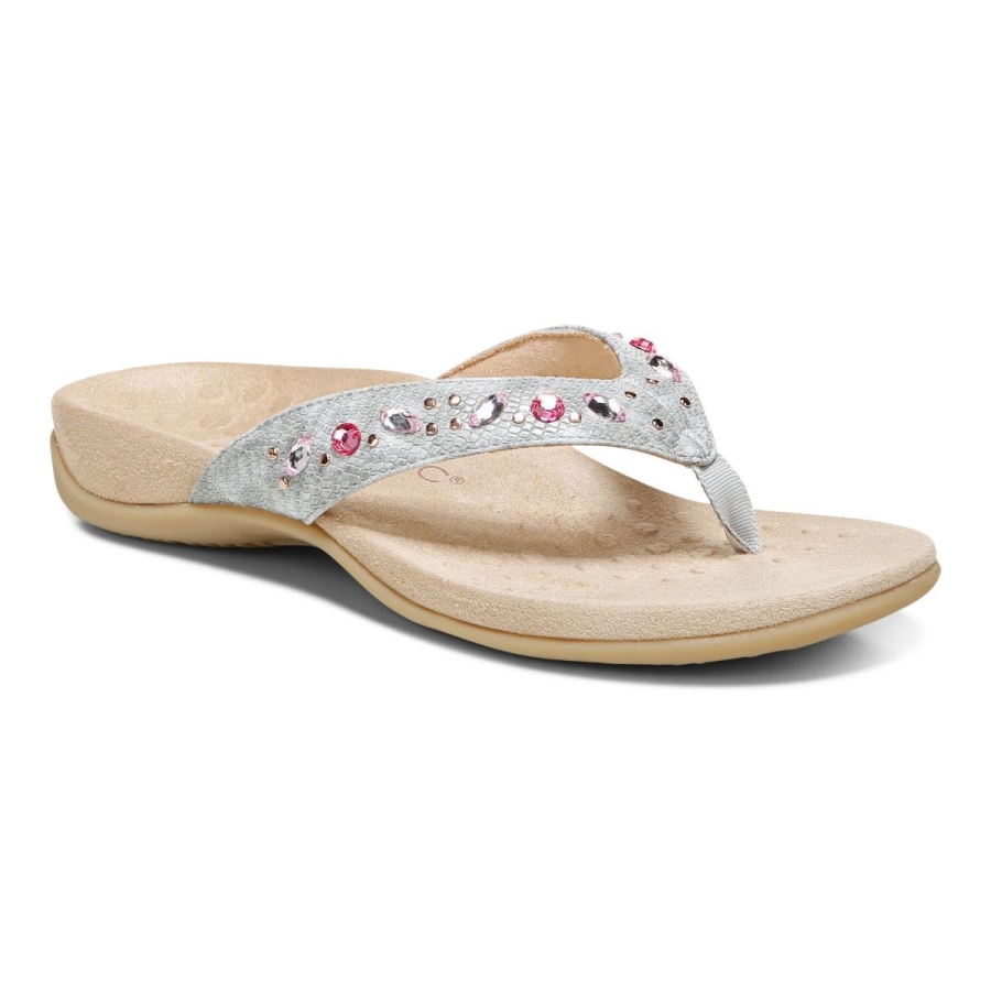 Lucia Toe Post Sandale Hellgrau Vionic