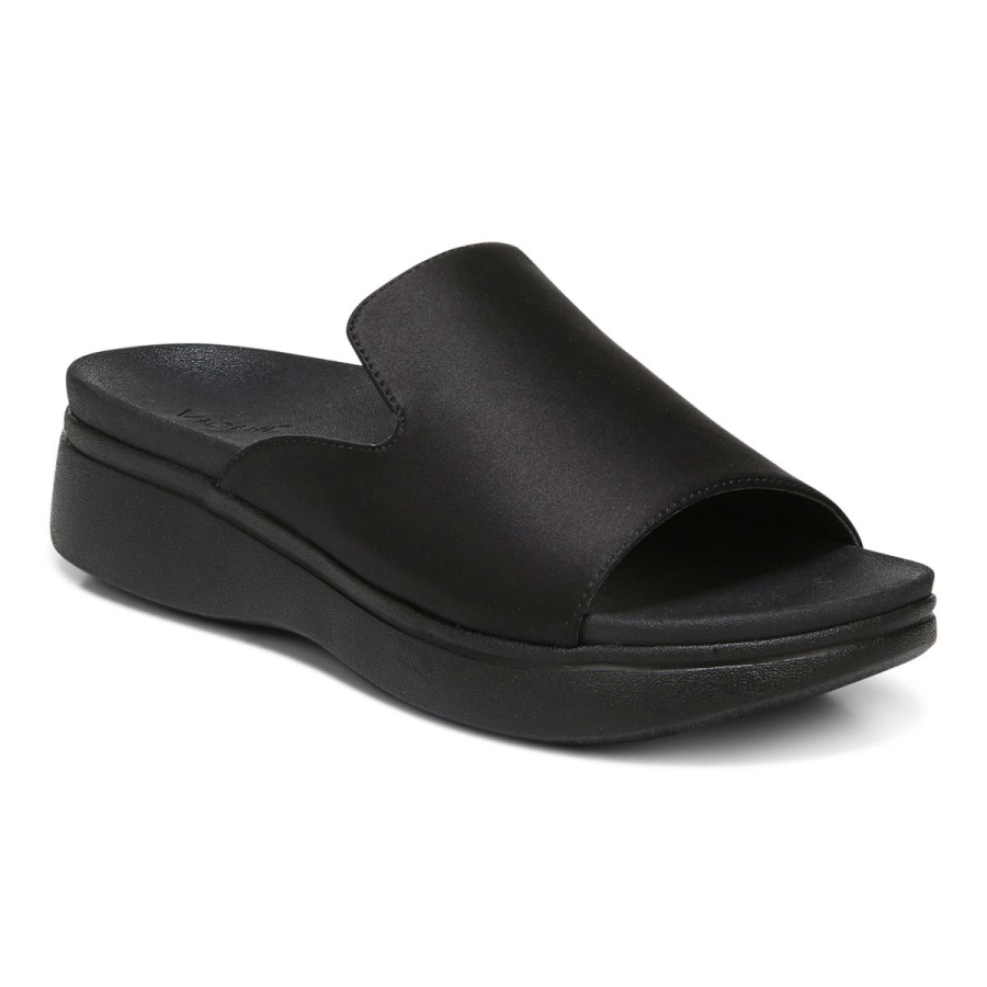 Monica Plateausandale Schwarz Satin Vionic