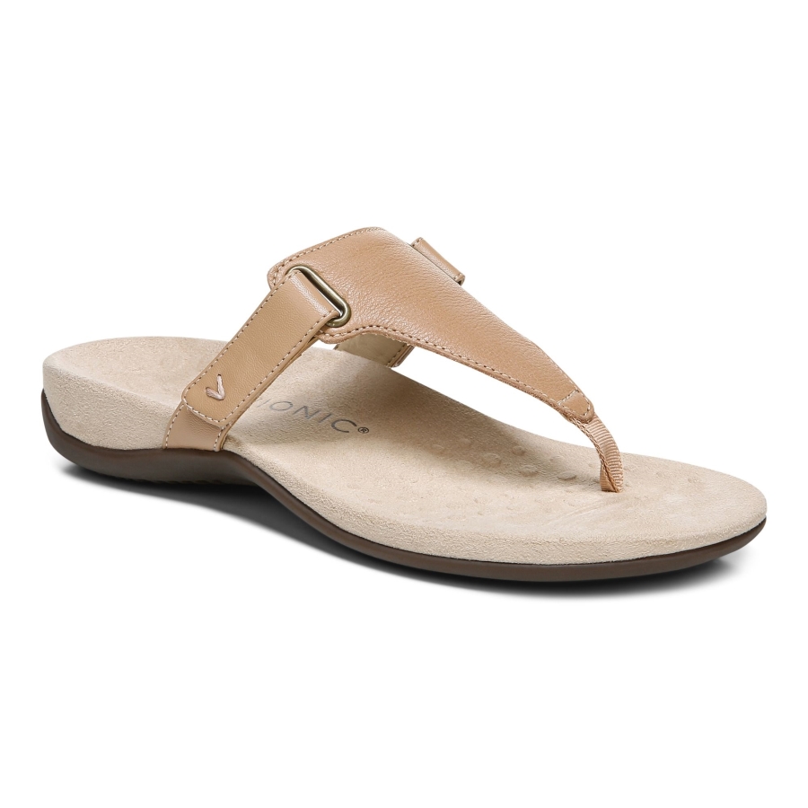 Vionic Wanda Sandale Mit T-riemen Makrone