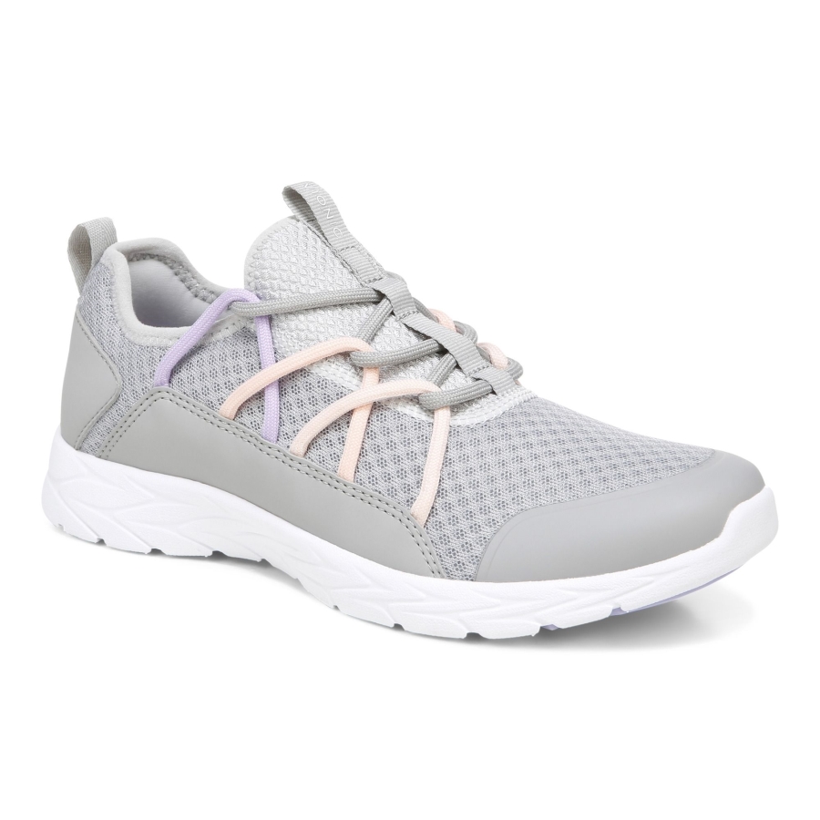 Grauer Zeliya Schnürsneaker Vionic