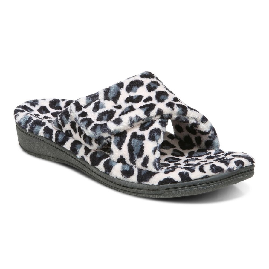 Creme Leopard Relax Pantoffel Vionic