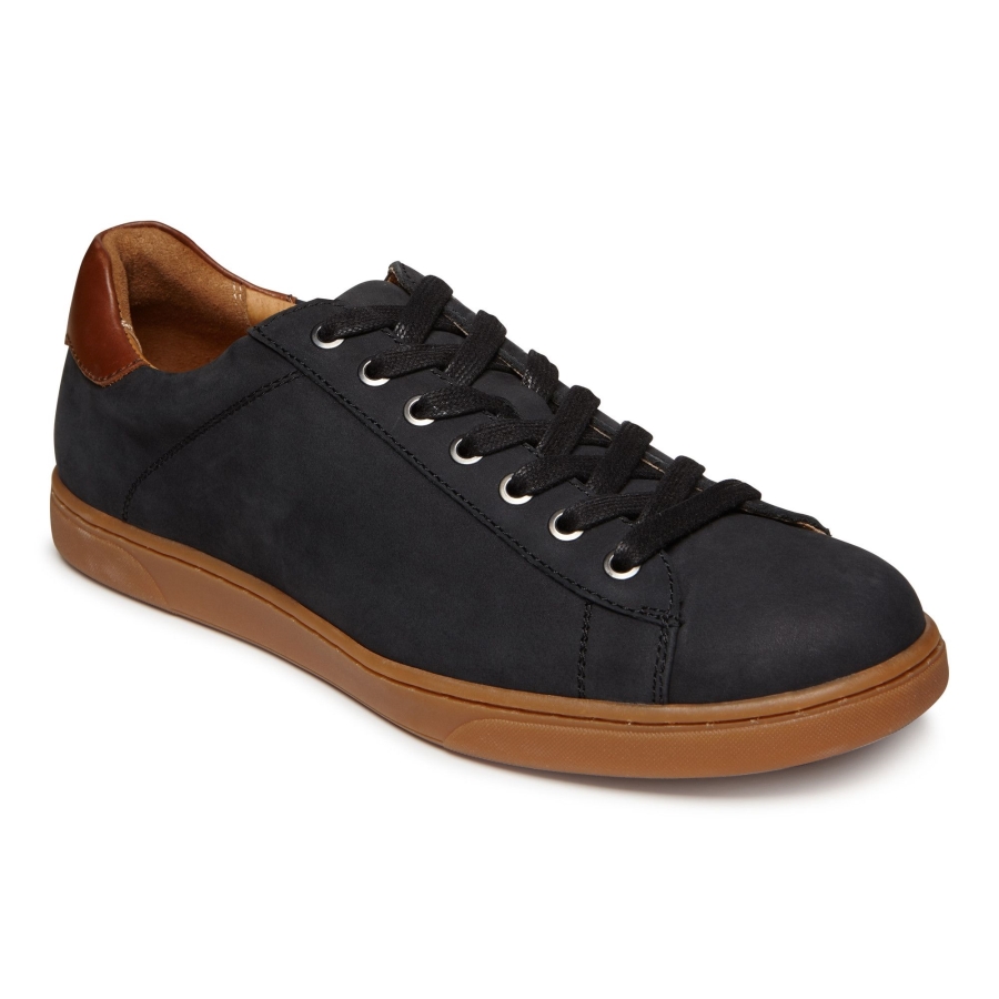 Schwarzer Vionic Baldwin Casual Sneaker Zum Schnüren Aus Schwarzem Nubukleder
