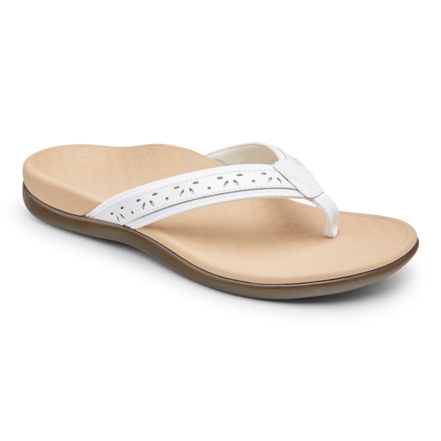 Casandra Zehensteg Sandale Vionic White