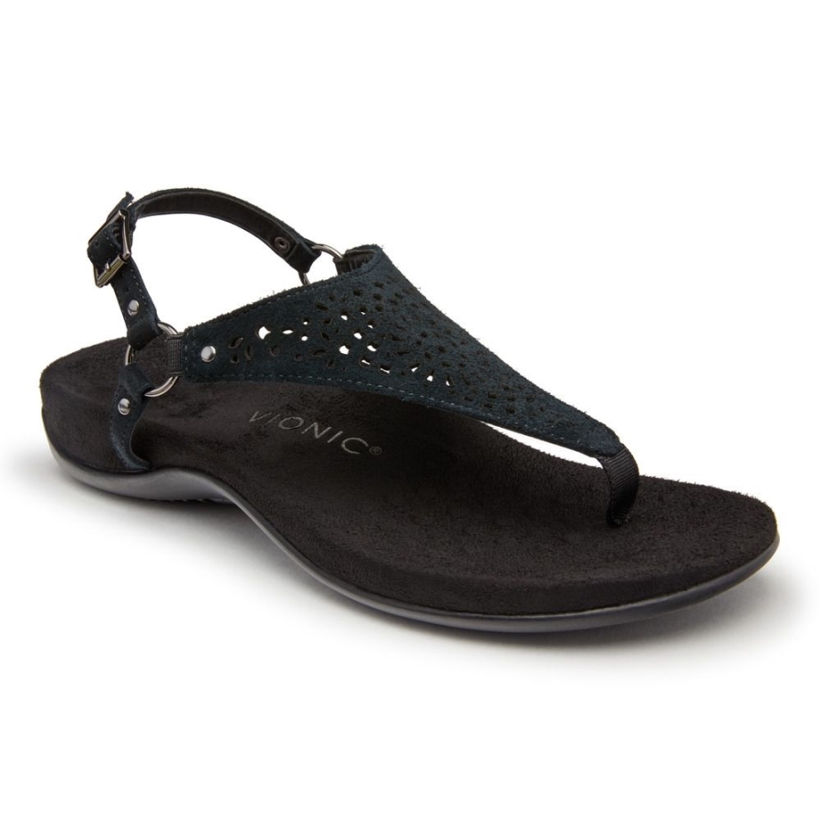 Kirra Sandale Vionic Schwarzes Wildleder