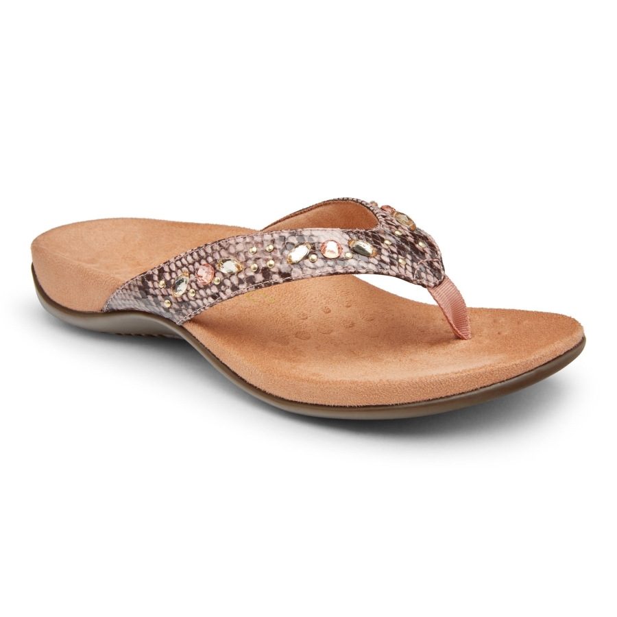Lucia Toe Post Sandale Vionic Camellia Snake