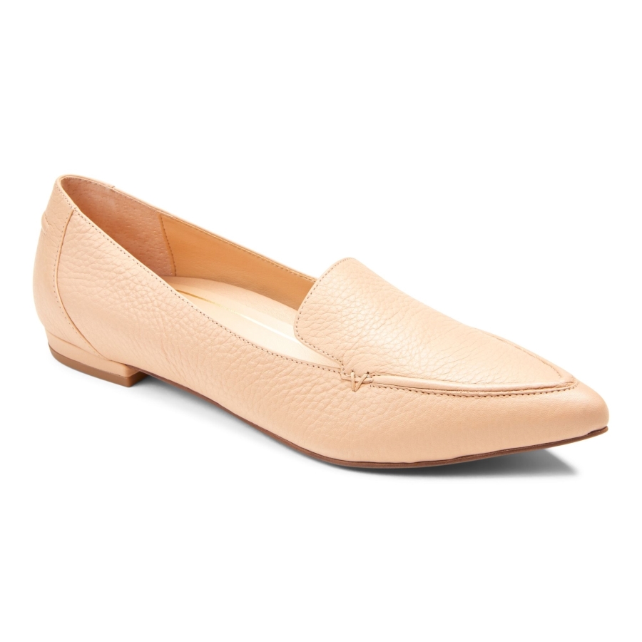 Beige Leder Vionic Noah Flach
