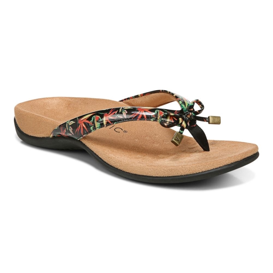 Bella Zehenstegsandale Tropical Black Vionic