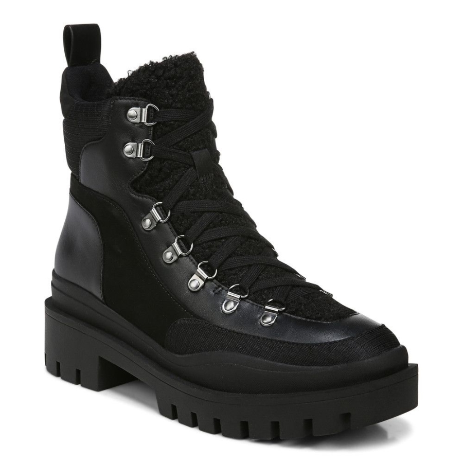 Schwarzer Jaxen-Stiefel Aus Leder Mit Lammfell Vionic