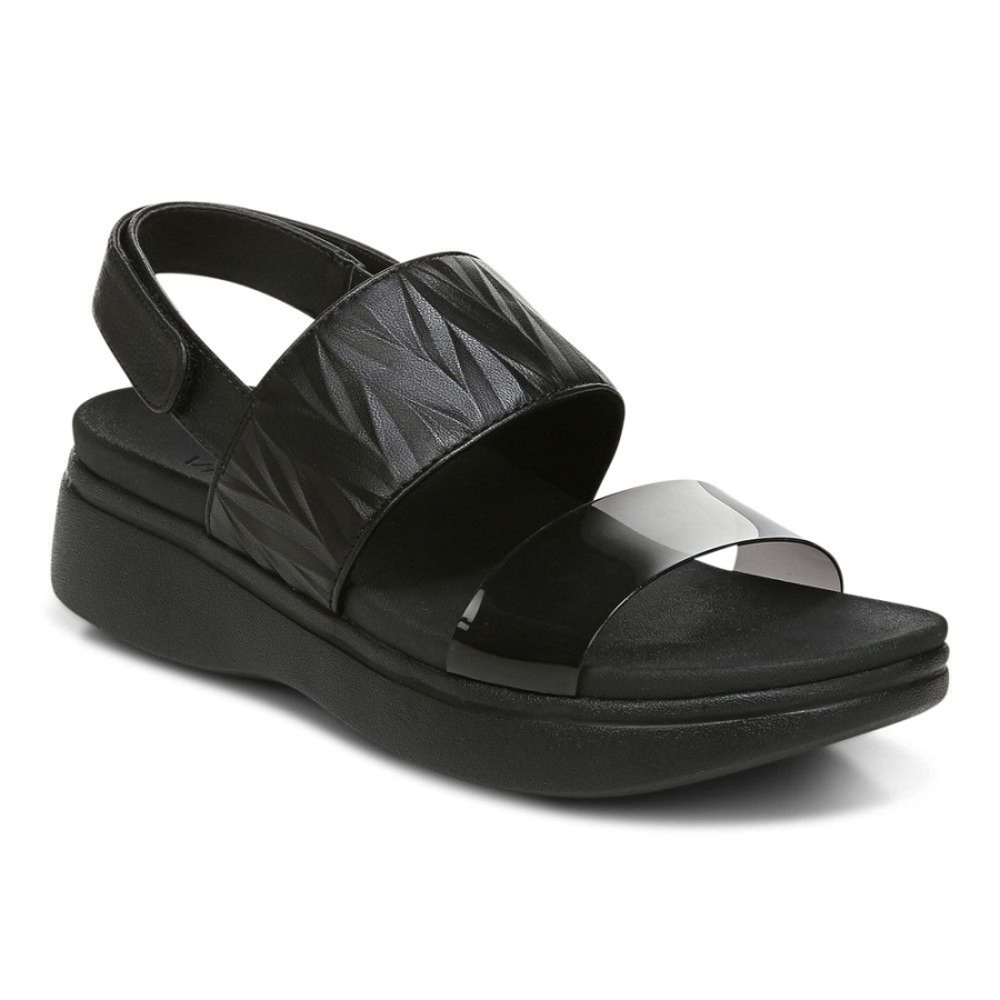 Schwarze Vionic Karleen Plateausandale