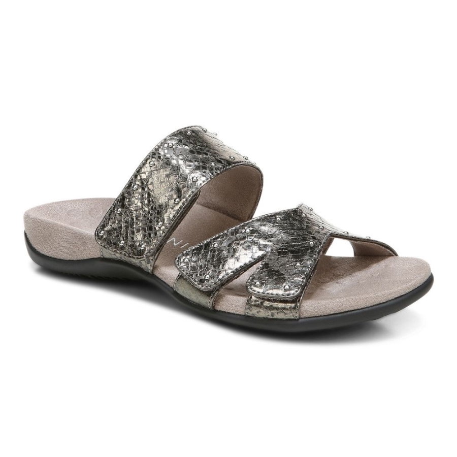 Indie-Slide-Sandale Vionic Charcoal