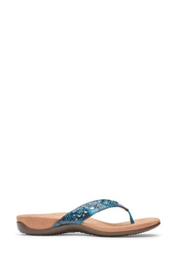 Vionic Aqua Blue Lucia Zehentrenner Sandalen