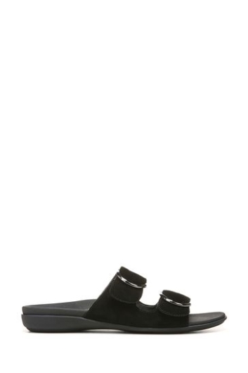 Vionic Corlee Schwarze Slider-Sandalen