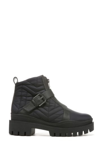 Vionic Janara Schwarze Wasserdichte Nylonstiefel Mit Mittlerem Schaft