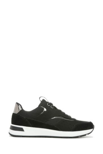 Vionic Nova Schwarze Mesh-Nubuk-Schnürschuhe