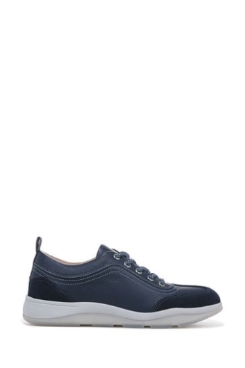 Vionic Nyla Marineblaue Getrommelte Lederschnürschuhe