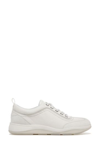 Vionic Nyla Weiße Marshmallow-Schnürschuhe Aus Leder