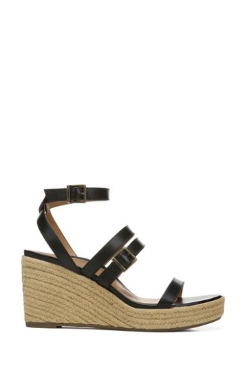 Vionic Sabina Schwarze Ledersandalen Mit Knöchelriemen
