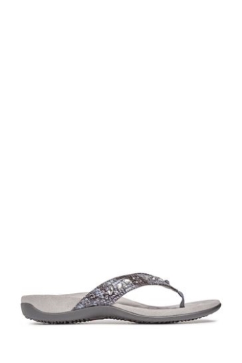 Vionic Schiefergraue Lucia Zehenstegsandalen Mit Zehensteg